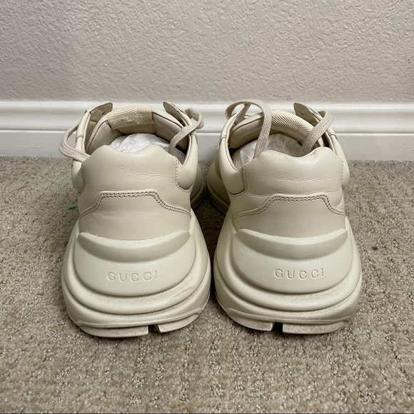 Gucci Men's Rhyton Gucci Logo Leather Sneaker Size 9.5 - Picture 3 of 10
